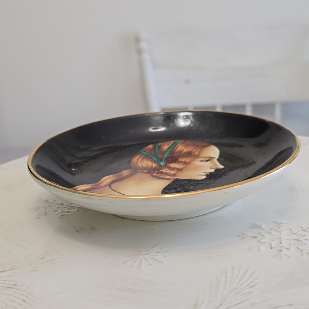 Portrait Lady L. Tournabuoni Genova Italy Decorative Ceramic Plate - Picture 6 of 14